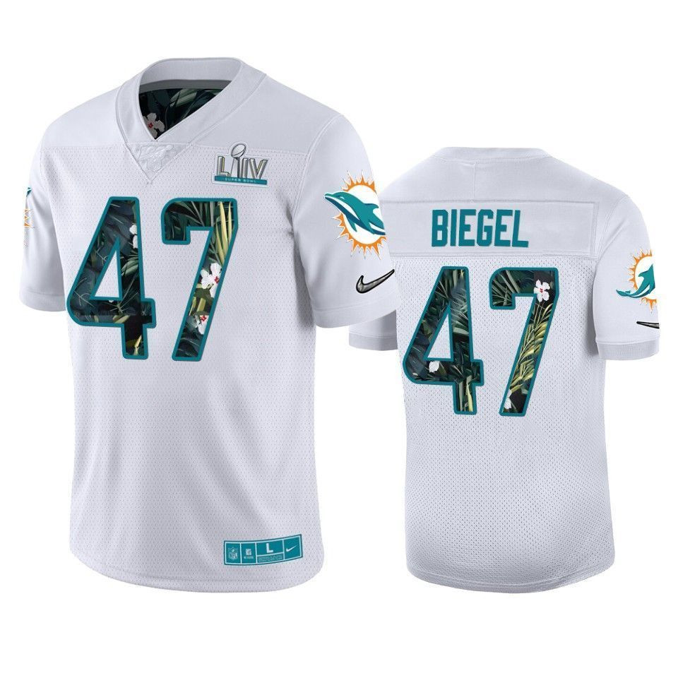 Miami Dolphins Vince Biegel White Super Bowl Liv 3D Jersey