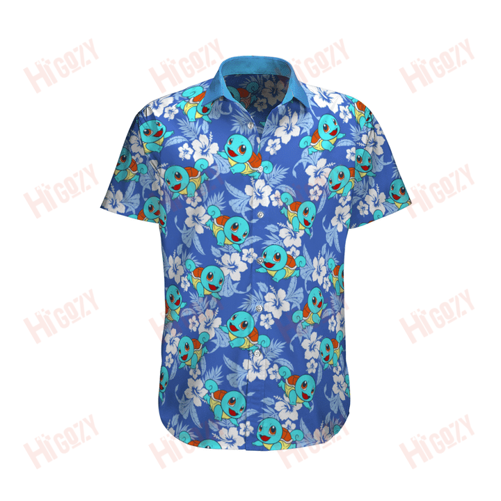 Anime Summer Hawaiian Shirt And Short, Anime Summer Shirt, Anime Set Hawaiian, Pokémon Hawaii Shirt, Squirtle Pokemon Shirt, Squirtle Hawaii Shirt, Pokemon Lover Shirt