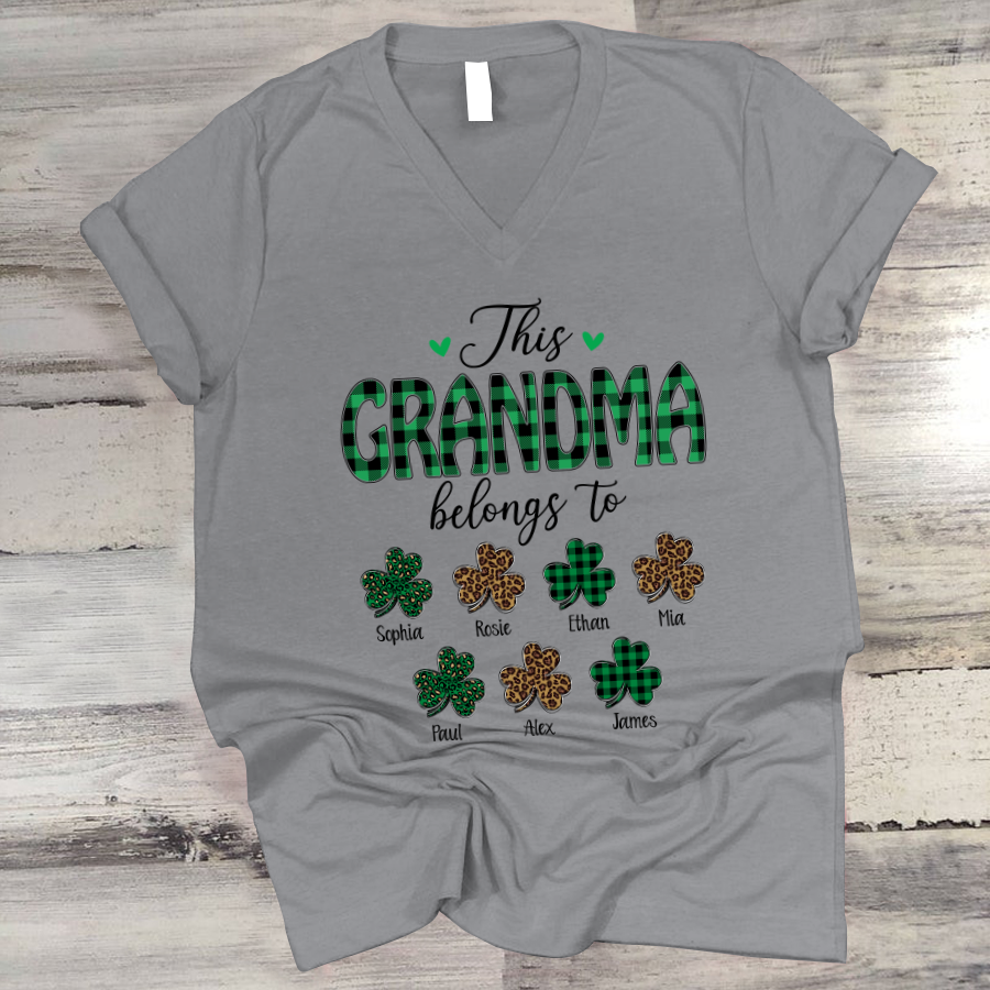 Personalized This Grandma Belong To Patrick’S Day V-Neck