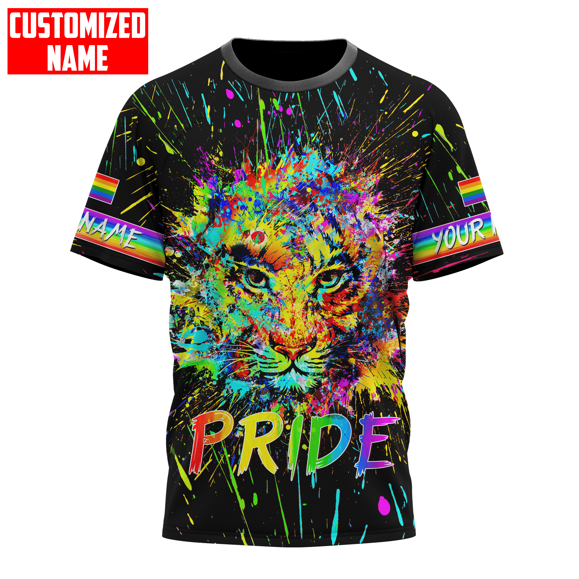 Tmarc Tee Personalized Lgbt Tiger Pride Splash Paint Black 3D Shirt