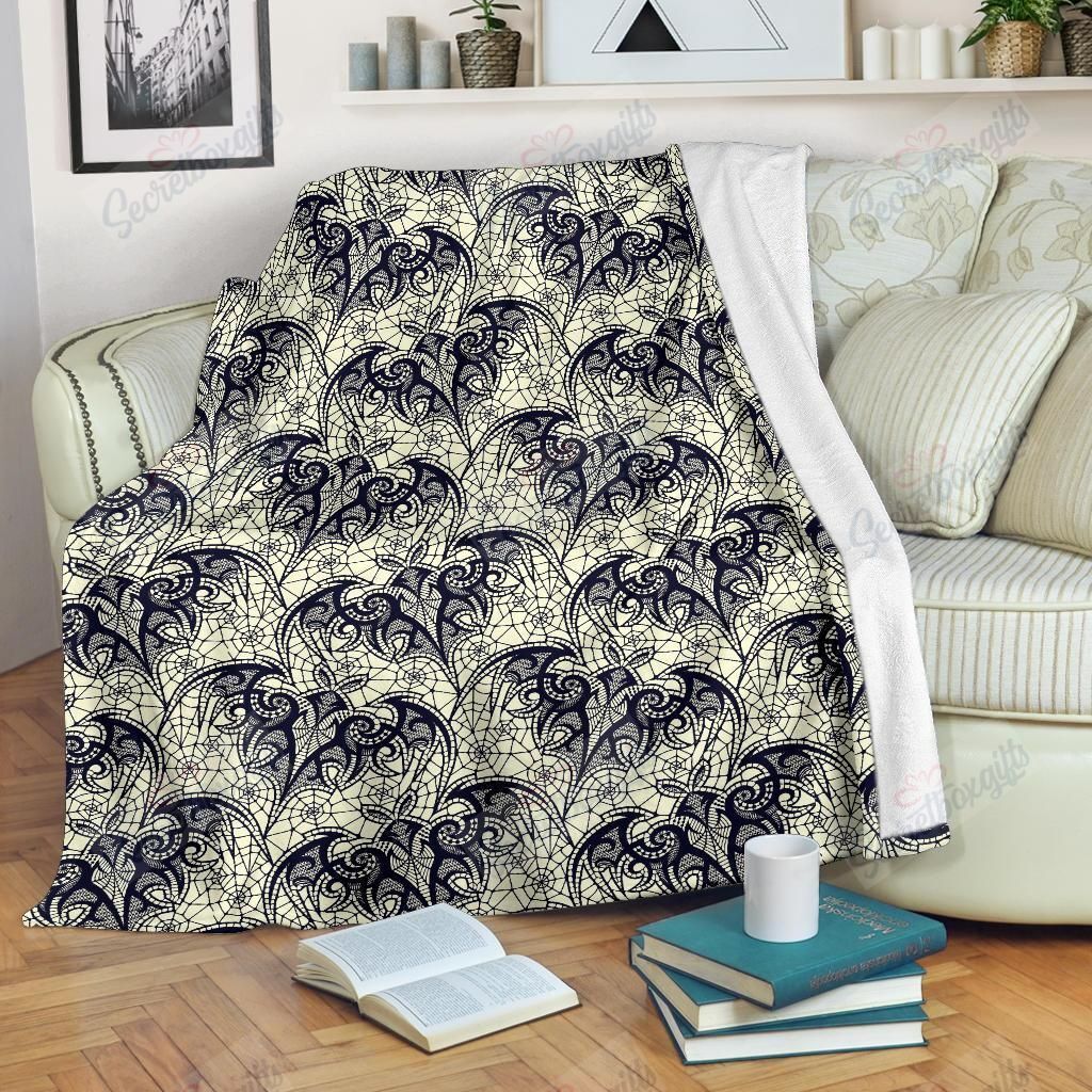 Cobweb Halloween Bat Pattern Kc0409304Cl Fleece Blanket