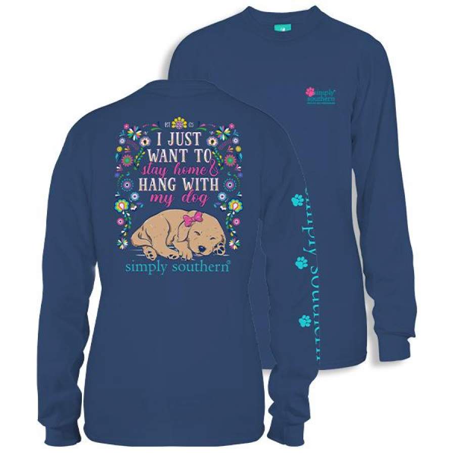 Simply Southern Preppy Hang With My Dog Long Sleeve T-Shirt – Jnc ...