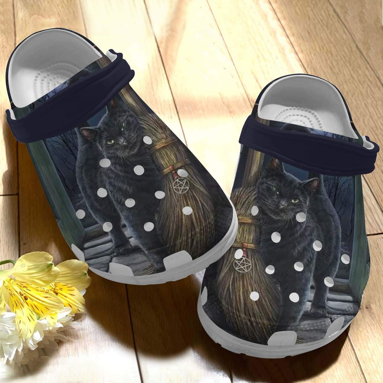 Cat Personalized Clog, Custom Name, Text Cat Wicca, Fashion Style For Women, Men, Kid, Print 3D