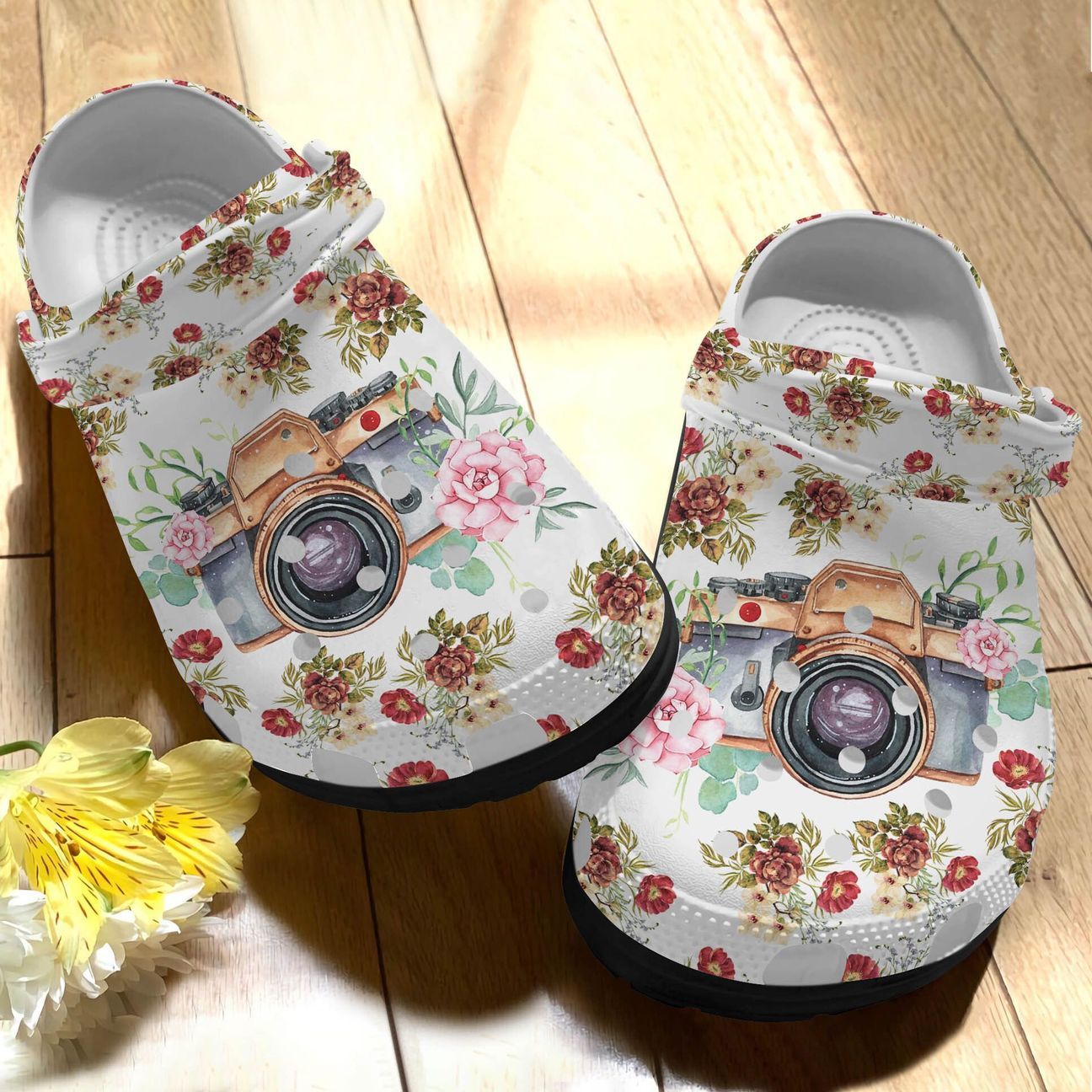 Photograhper Personalized Clog, Custom Name, Text, Color, Number Fashion Style For Women, Men, Kid, Print 3D Photographer With Flowers