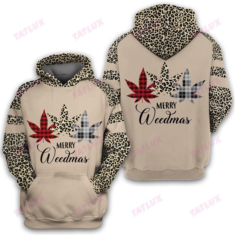 Christmas Weed Leopard 3D All Over Printed Shirt, Sweatshirt, Hoodie, Bomber Jacket Size S – 5Xl