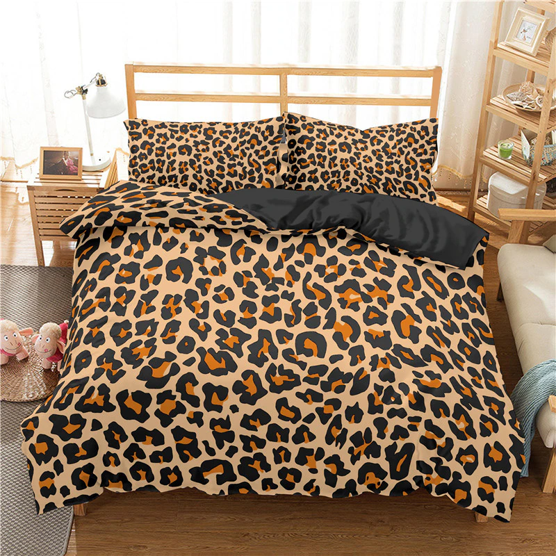 Sexy And Luxurious Leopard Bedding Sets Luxury White And Black Duvet Cover Set 3D Cover Twin Full Queen King