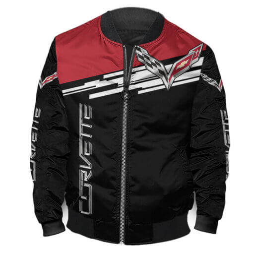 Bomber Jacket Chevrolet Corvette, Chevrolet 3D Spring Autumn, Mens Casual Jacket Qo19