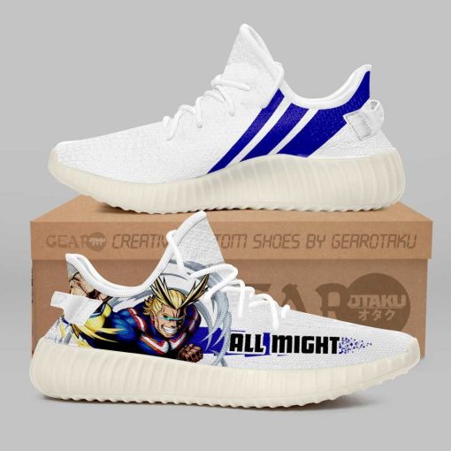 All Might Shoes My Hero Academia Custom Anime Shoes Personalized Name Yeezy Sneakers