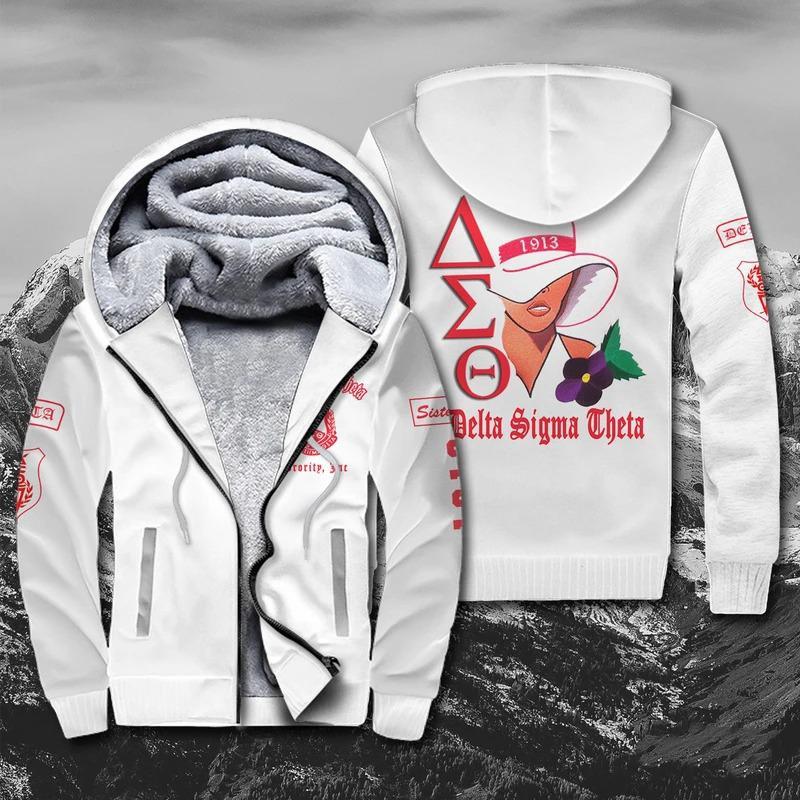 Greek Life Hoodie – Woman Flower  Delta Sigma Theta Sherpa Hoodie J5