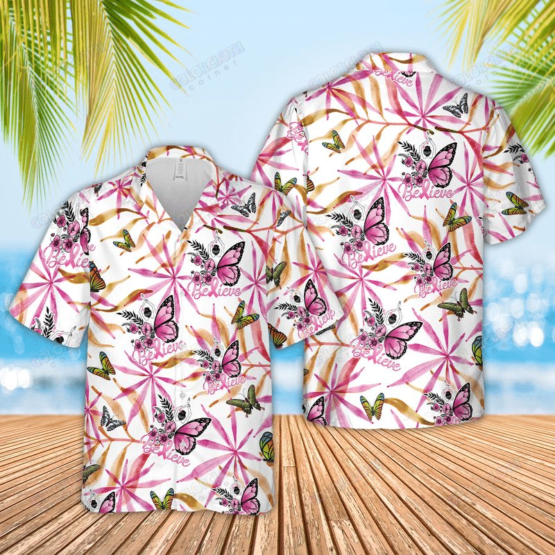 Pink Butterfly Hawaii Shirt Ha39167