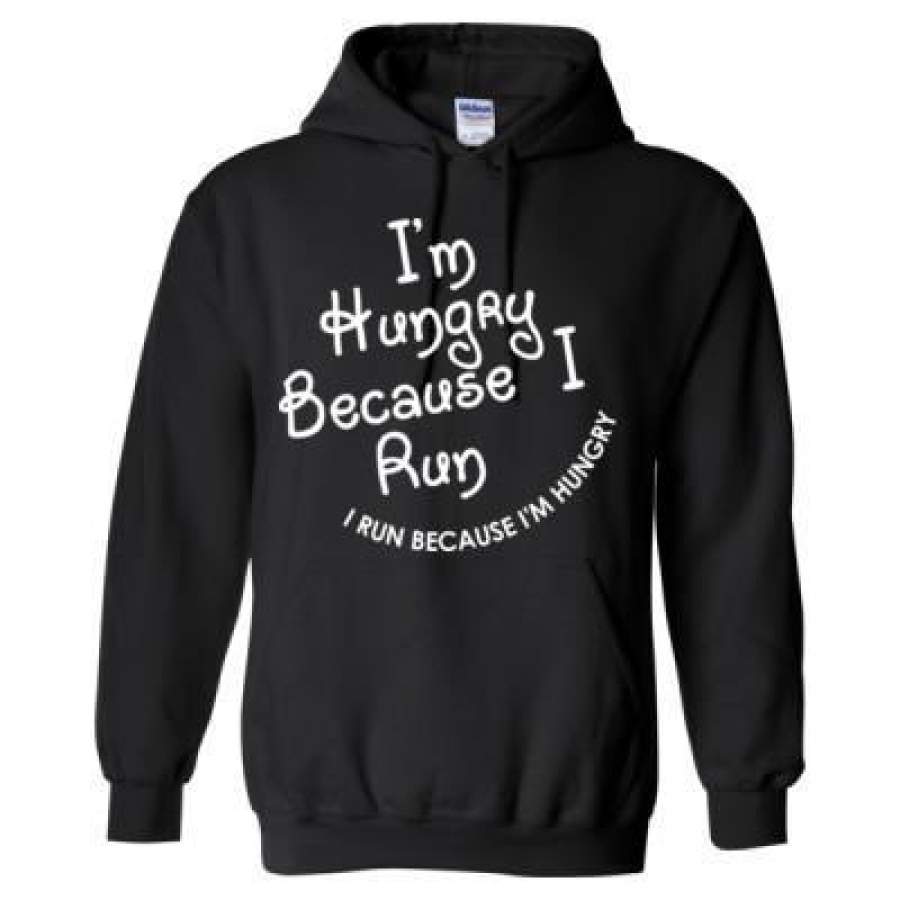 AGR I Am Hungry Because I Run I Run Because I Am Hungry – Heavy Blend™ Hooded Sweatshirt