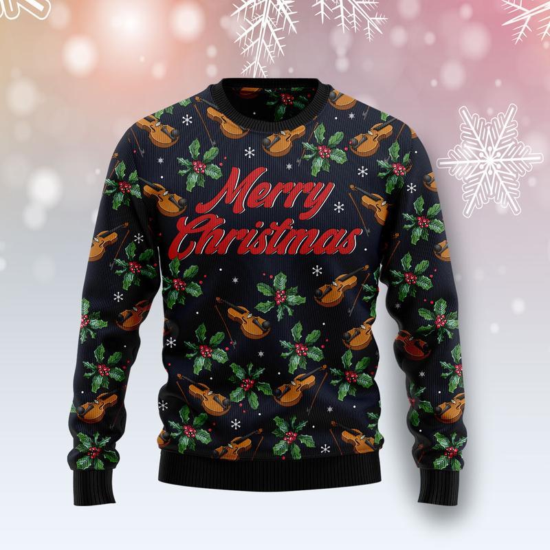 Violin Ugly Christmas Sweater | For Men & Women | Adult | Us4608