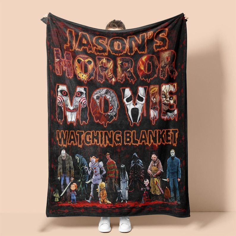 Personalized Name This Is My Horror Movie Watching Blanket| Fleece Blankets| Birthday Gifts| Christmas Gifts