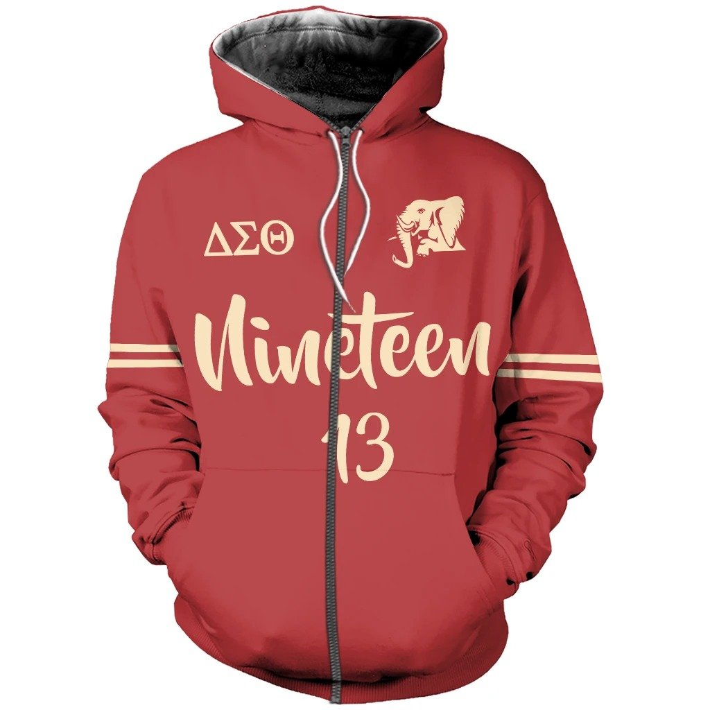 Greek Life Hoodie –  Delta Sigma Theta Ninteeen 13 Zip Hoodie