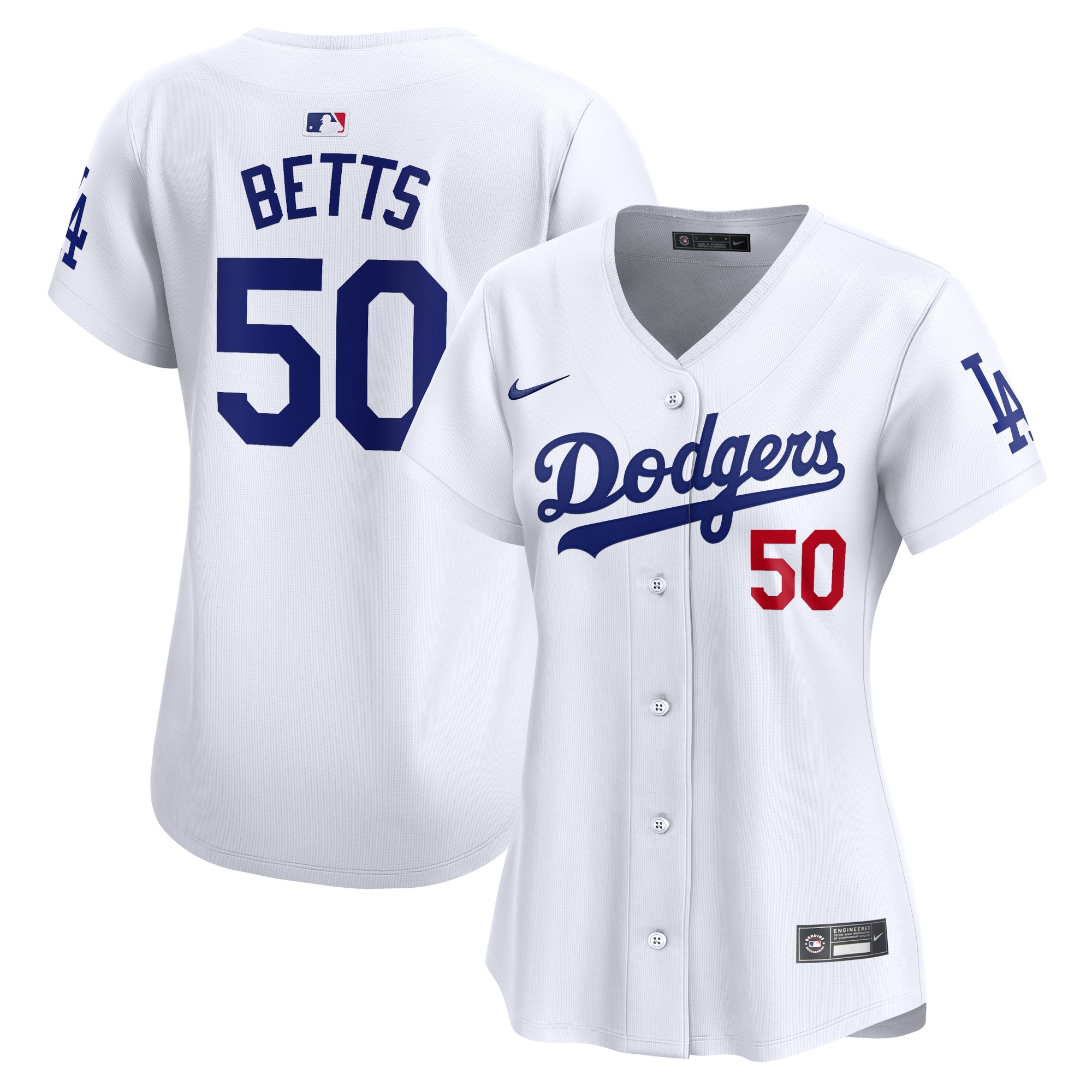 Mookie Betts Los Angeles Dodgers Women's Home Limited Player Jersey – White