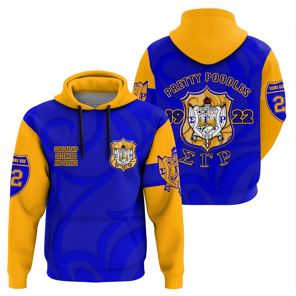 Sorority Hoodie – Sigma Gamma Rho Pretty Poodles Pullover Hoodie