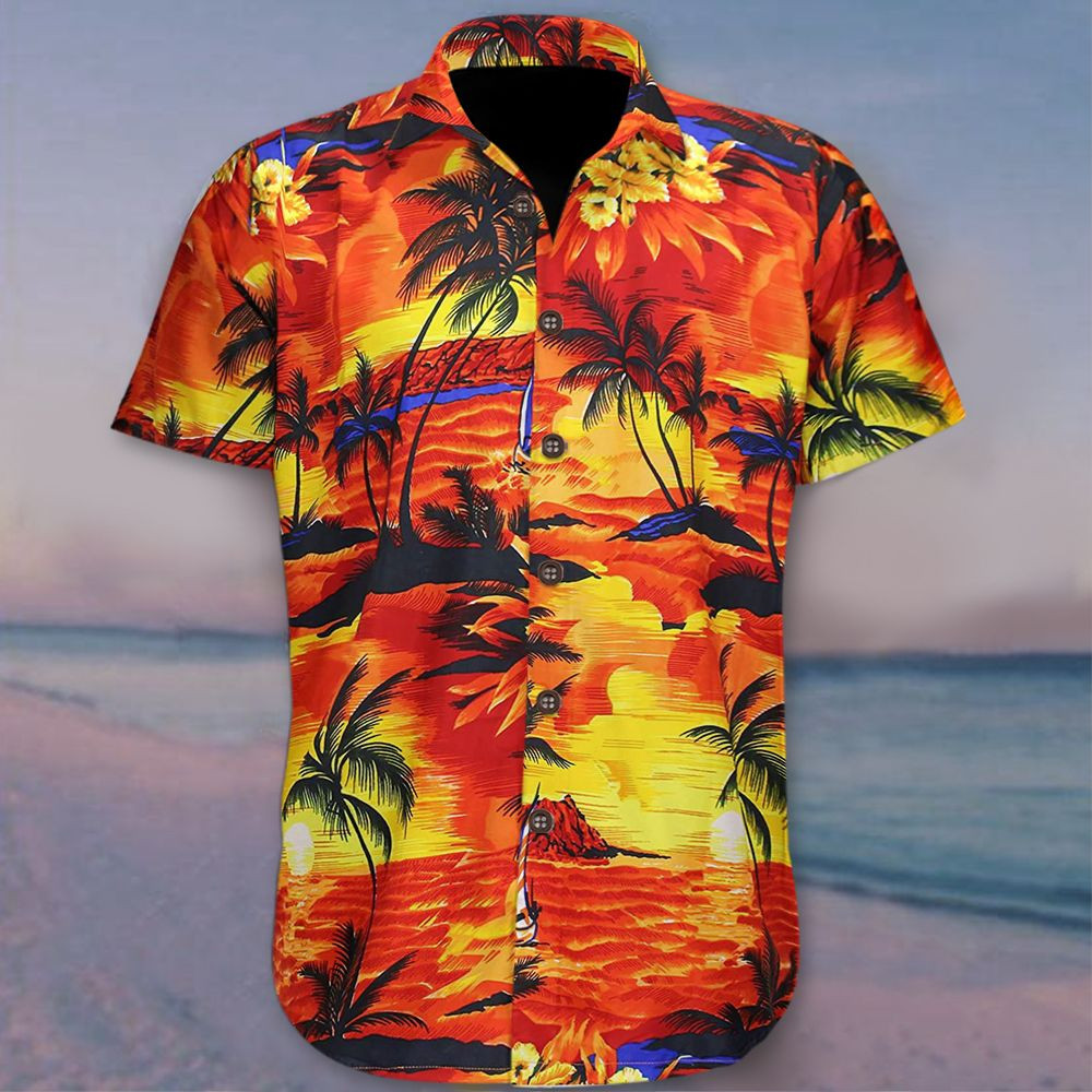 Orange Hawaii Shirt Aloha Tropical Beach Best Summer For Men Ha7087