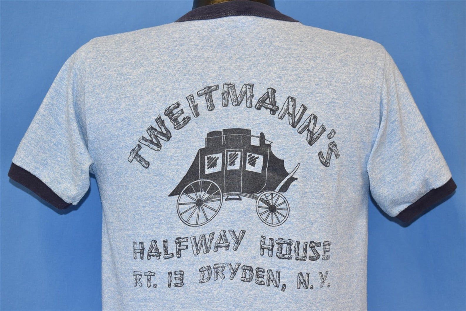 80S Tweitmann’S Halfway House Route 13 Dryden New York Ringer T-Shirt