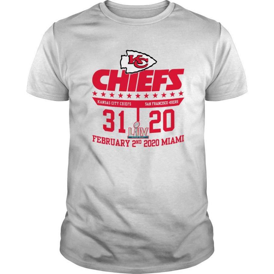 Kansas City Chiefs 31 20 San Francisco 49ers February 2nd 2020 Super Bowl Shirt