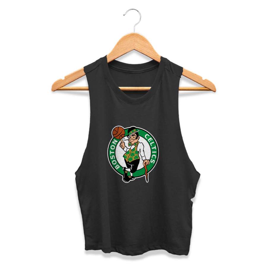 Vintage 90s Celtic Boston Logo Womans Crop Tanktop Tee