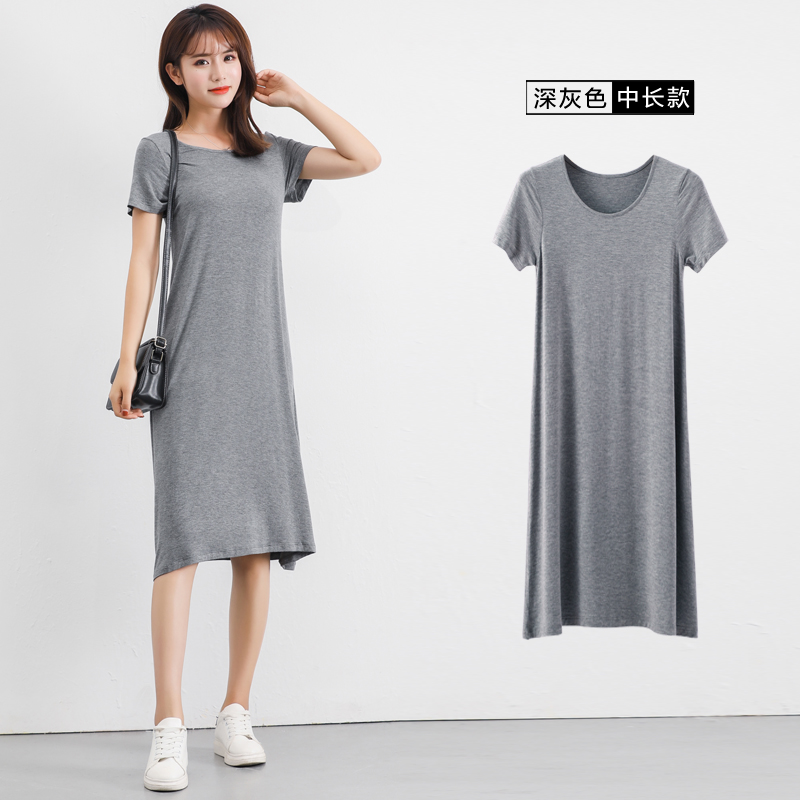 2021 Summer Plus size Sleepshirt Women nightgown soft modal Cotton nightdress Female Short sleeve O-neck collar home sleep dress alx