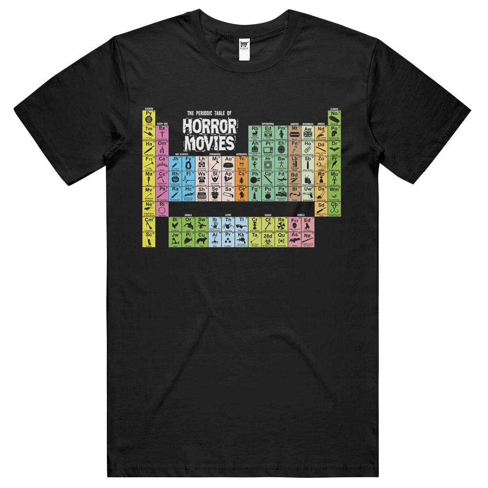 Periodic Table Of Horror Movies T Shirts