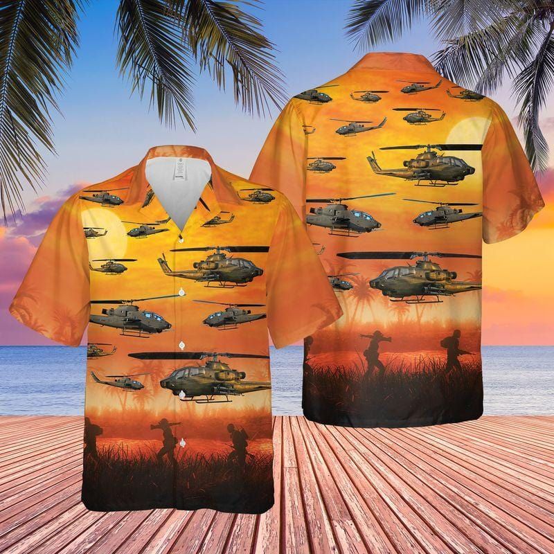 Us Army Ah-1F Cobra Unisex Hawaiian Shirts – Beach Shorts