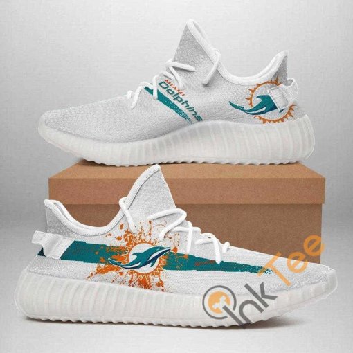 Miami Dolphins No 318 Custom Shoes Personalized Name Yeezy Sneakers