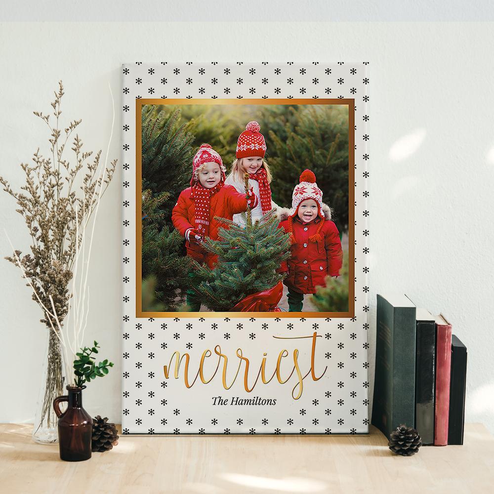 ViticStore™ Merriest, Personalize Family Picture- Christmas canvas for decor, family gift, home decor, christmas gift