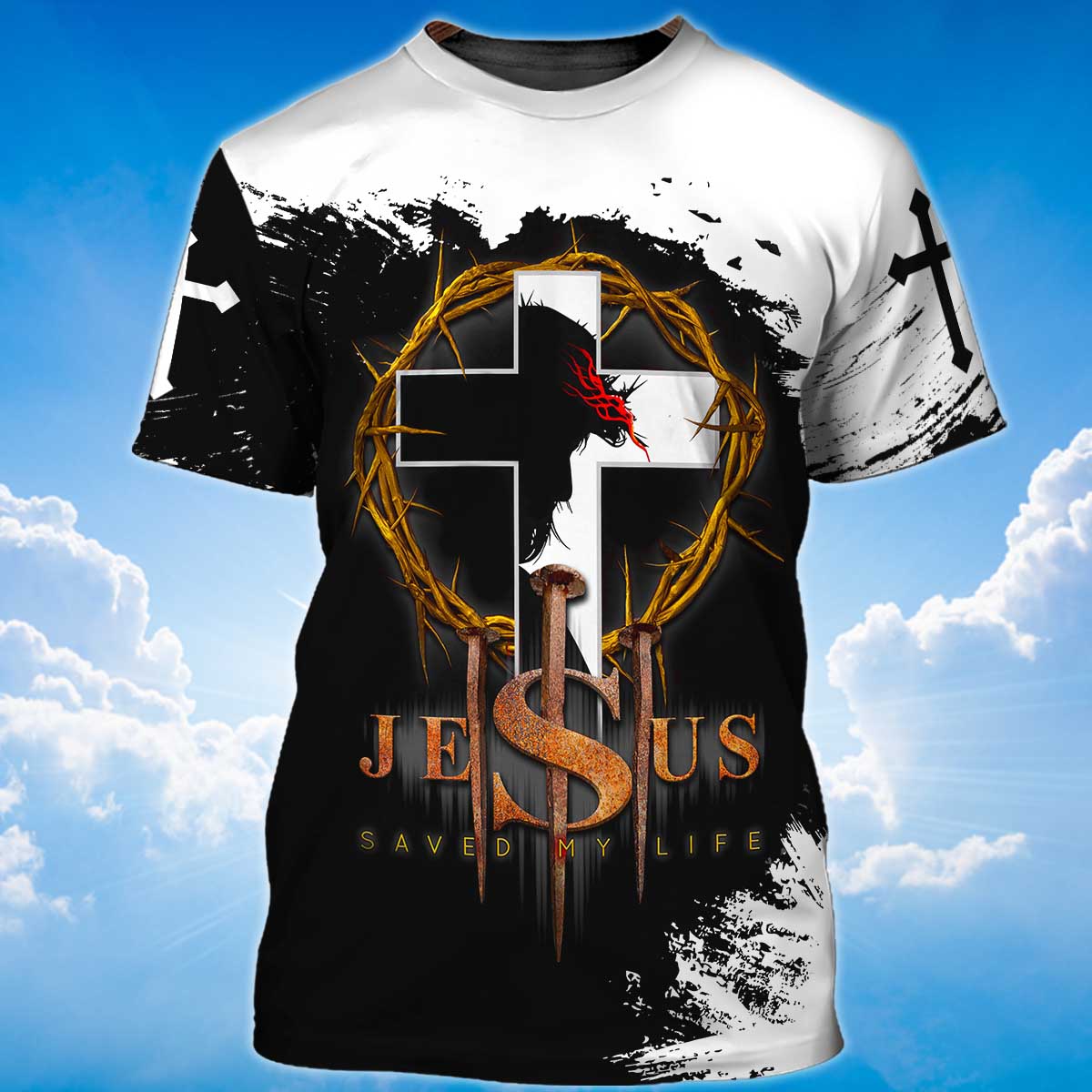 White And Black Color Christian Jesus T Shirt Jesus Christ Saved My Life Shirts Coolspod