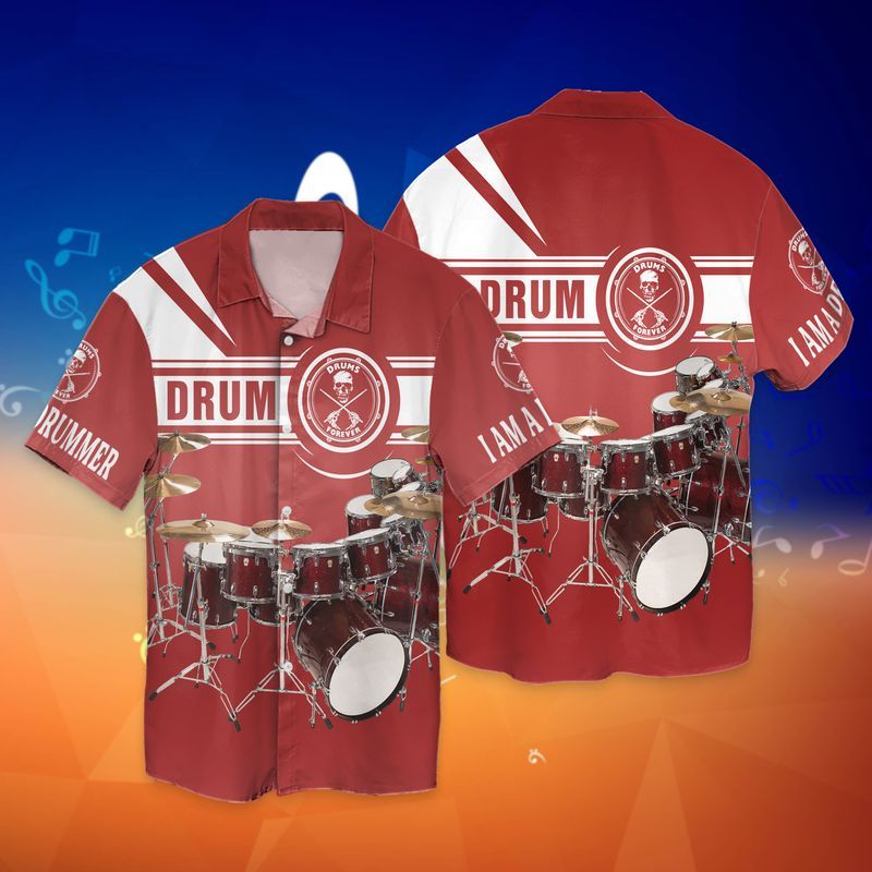 Drummer Red White Hawaii Shirt Ha53857