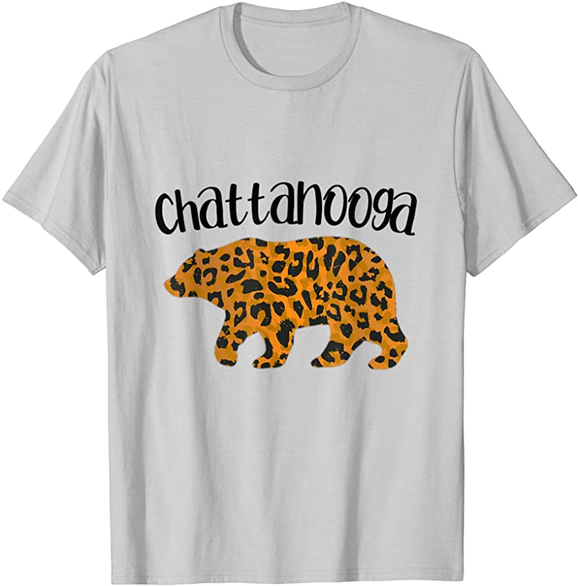 Chattanooga Tennessee Leopard Print Bear Southern Mountains T-Shirt