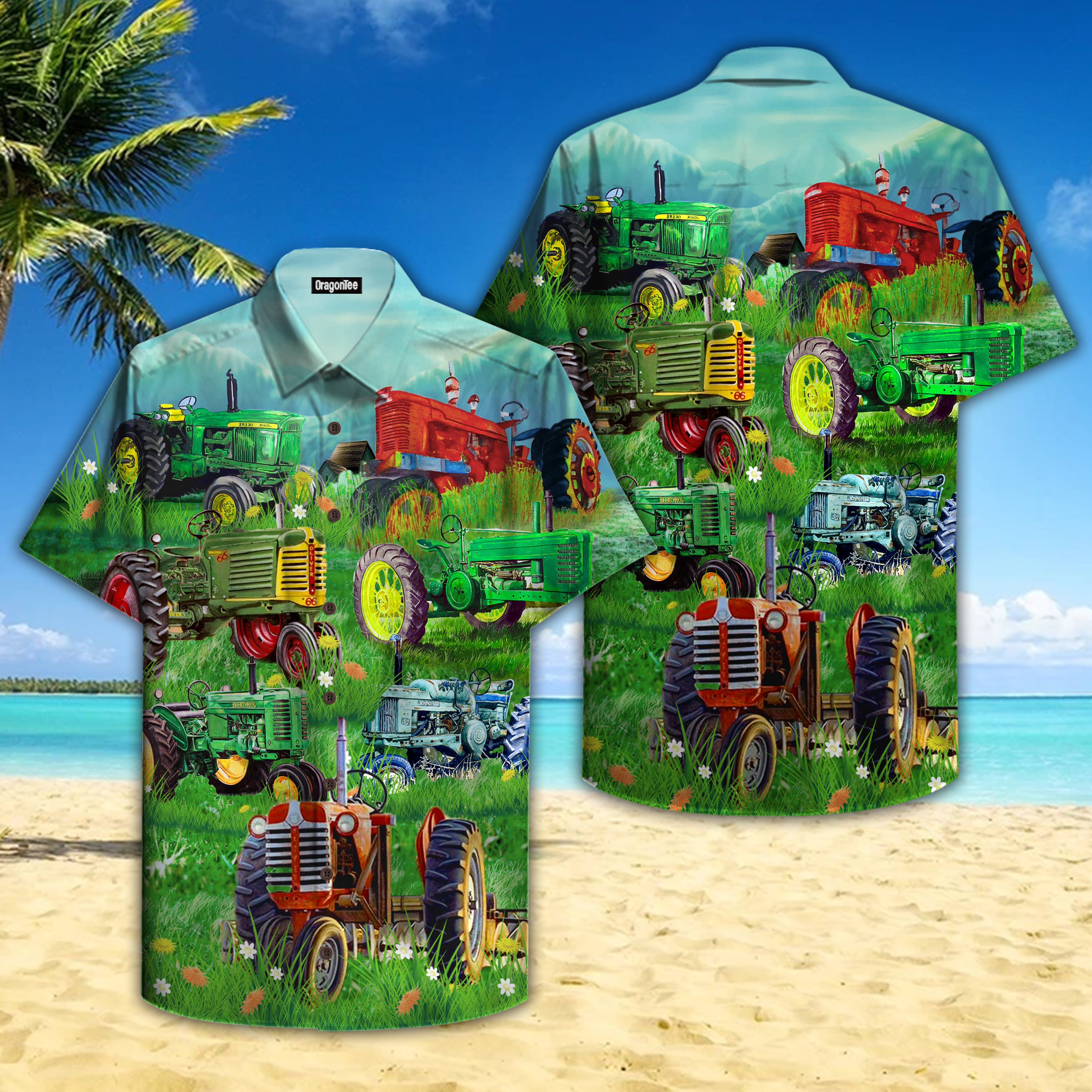 Oragontee Old Tractor Hawaii Shirt For Men Women Adult Ha110836