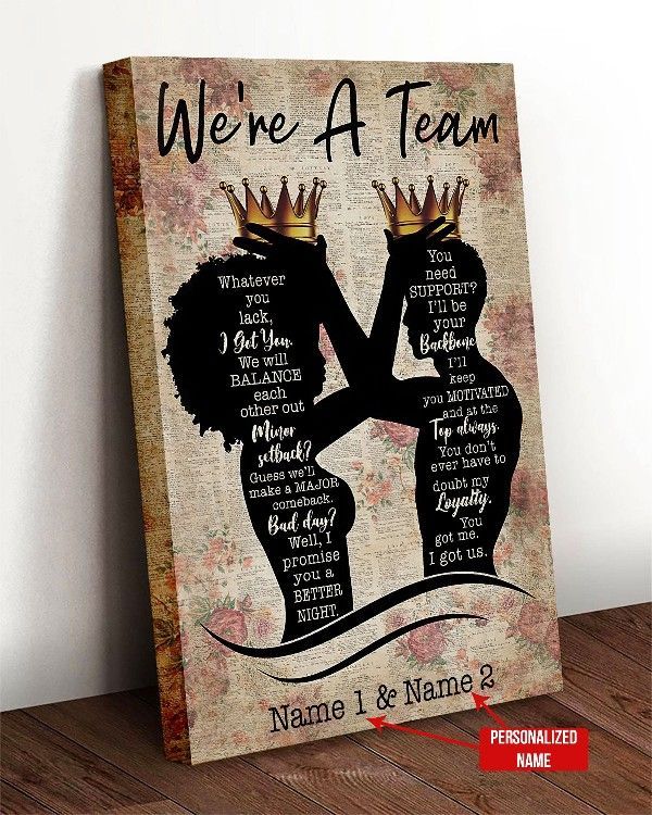 Juneteenth Freedom Day Liberation Day Black Queen And Black Man We’Re A Team   Home Living Room Wall Decor Vertical Poster Canvas Y97