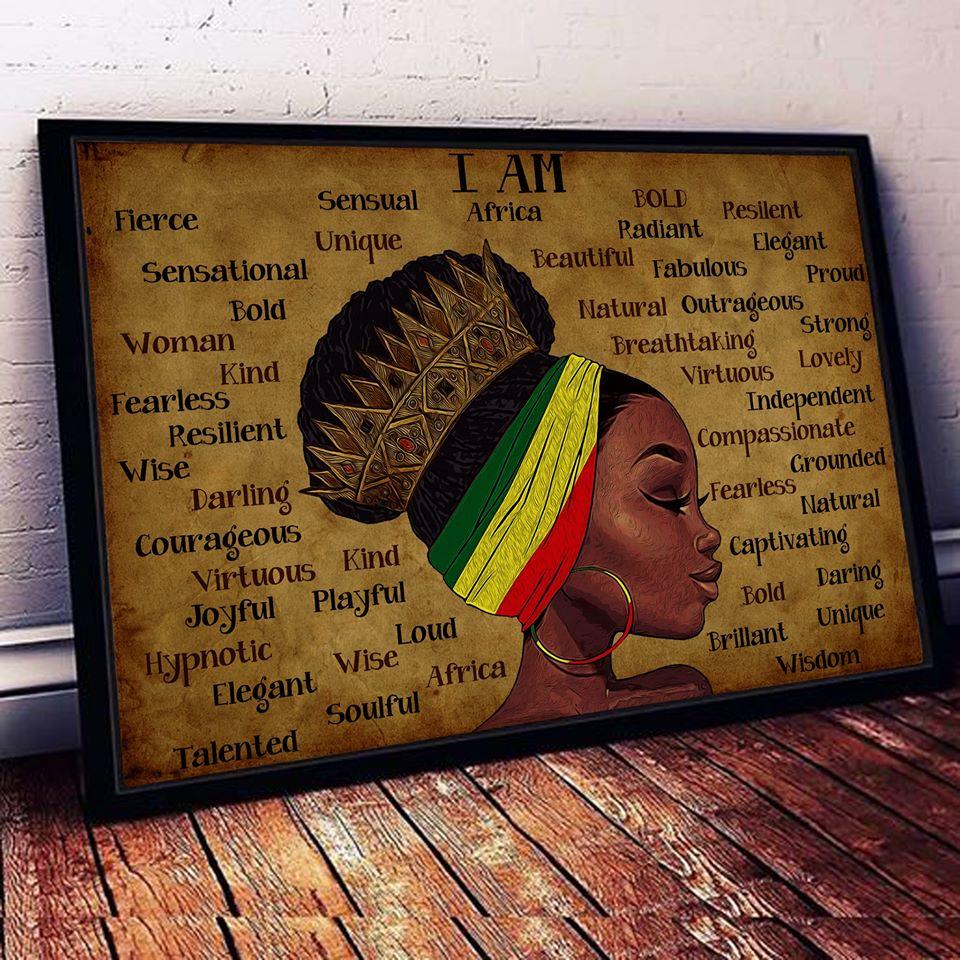 Black Queen, Black Girl Natural, Unique, Beautiful Canvas Prints Poster Print, Wall Art Canvas, Poster Canvas Wall Decor