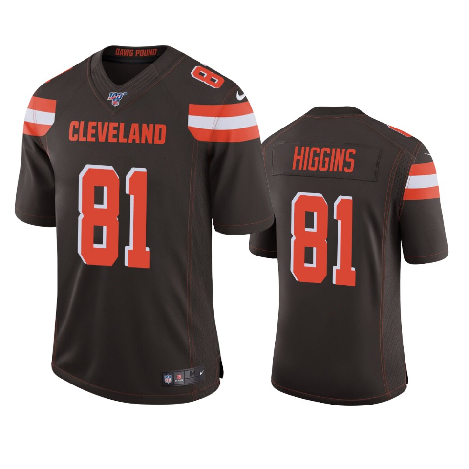 Cleveland Browns Rashard Higgins Brown 100th Season Vapor Limited Jersey