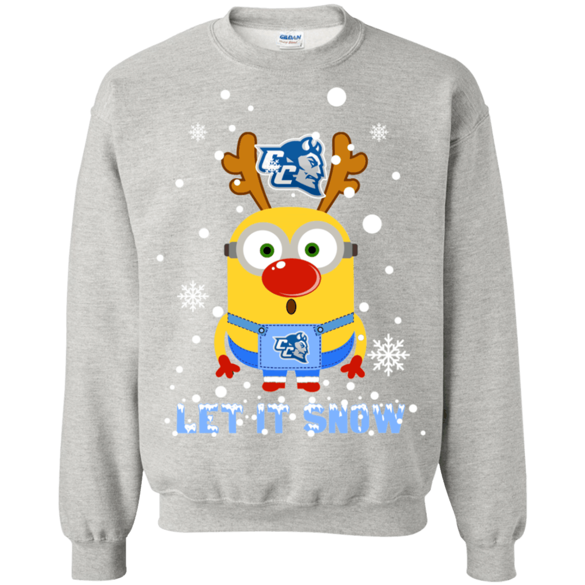 Buy Minion Central Connecticut State Blue Devils Ugly Christmas Sweaters Let It Snow Sweatshirt