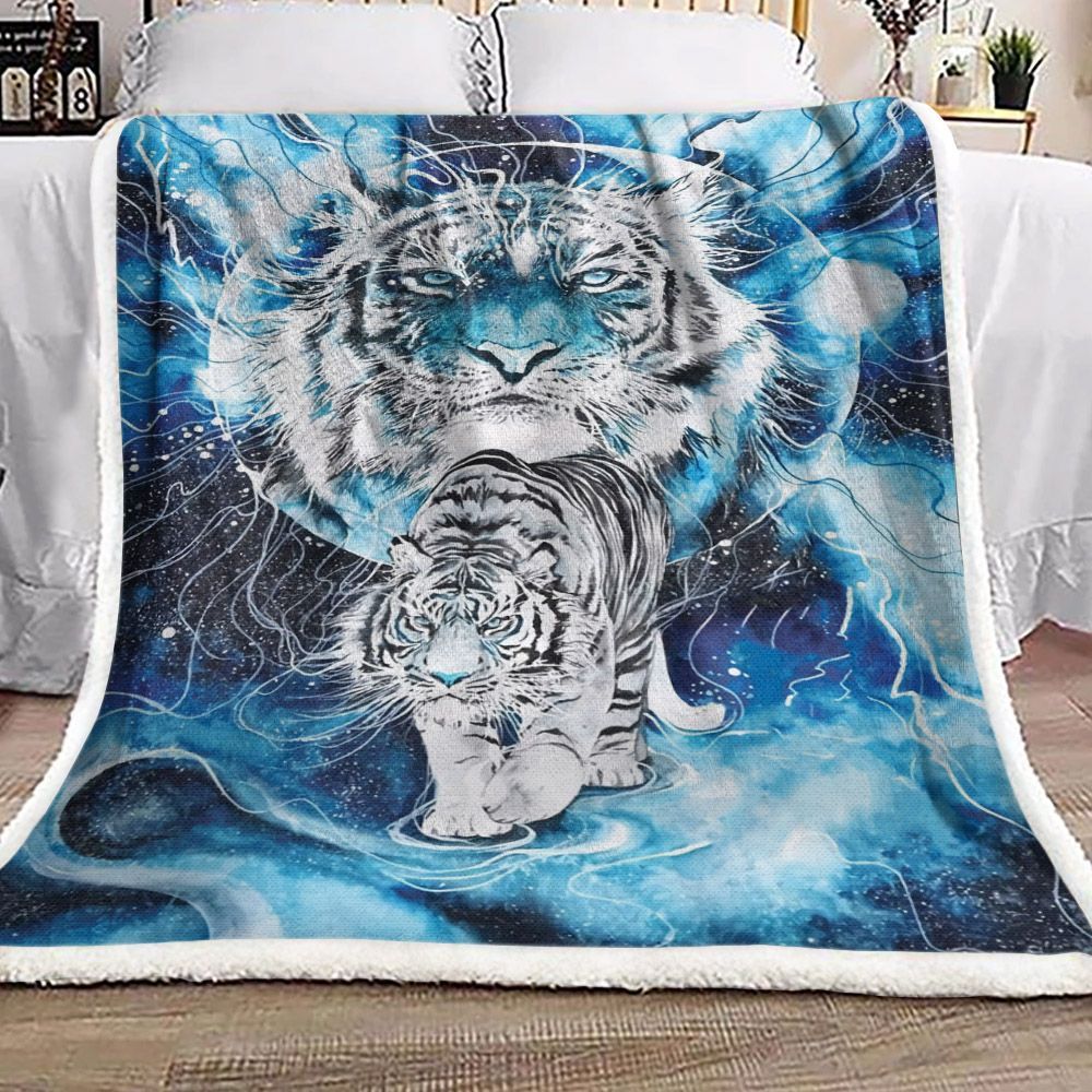 White Tiger Dd0111314F Sherpa Fleece Blanket