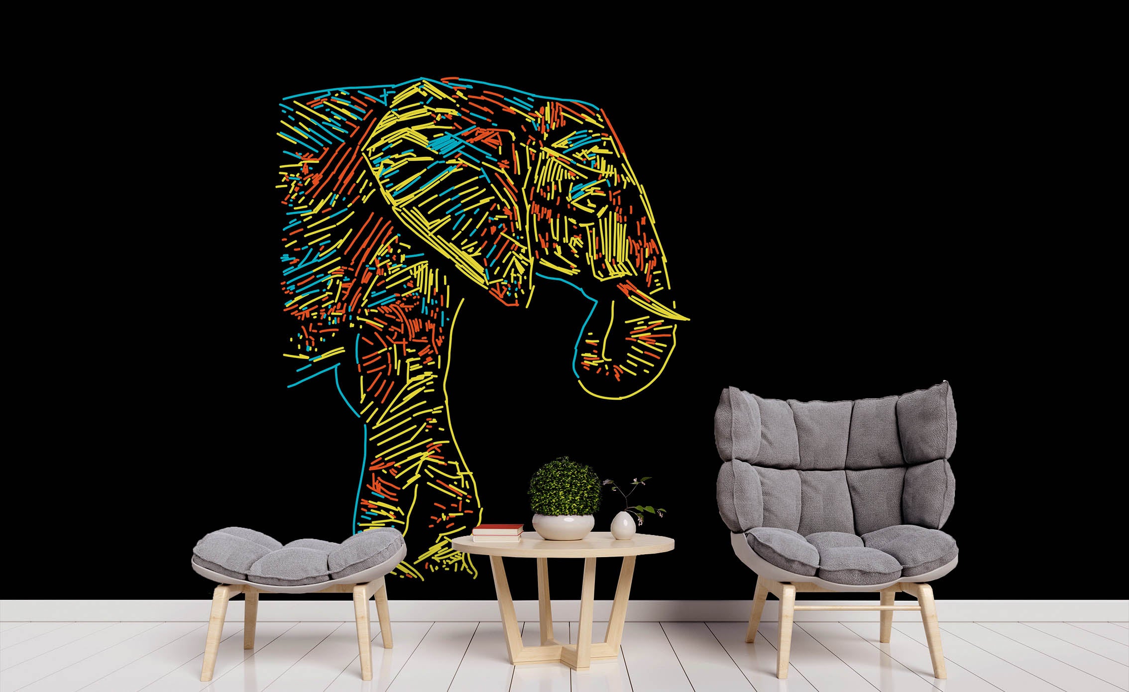 3D Hand Painted Elephant Wall Mural Wallpaper 23