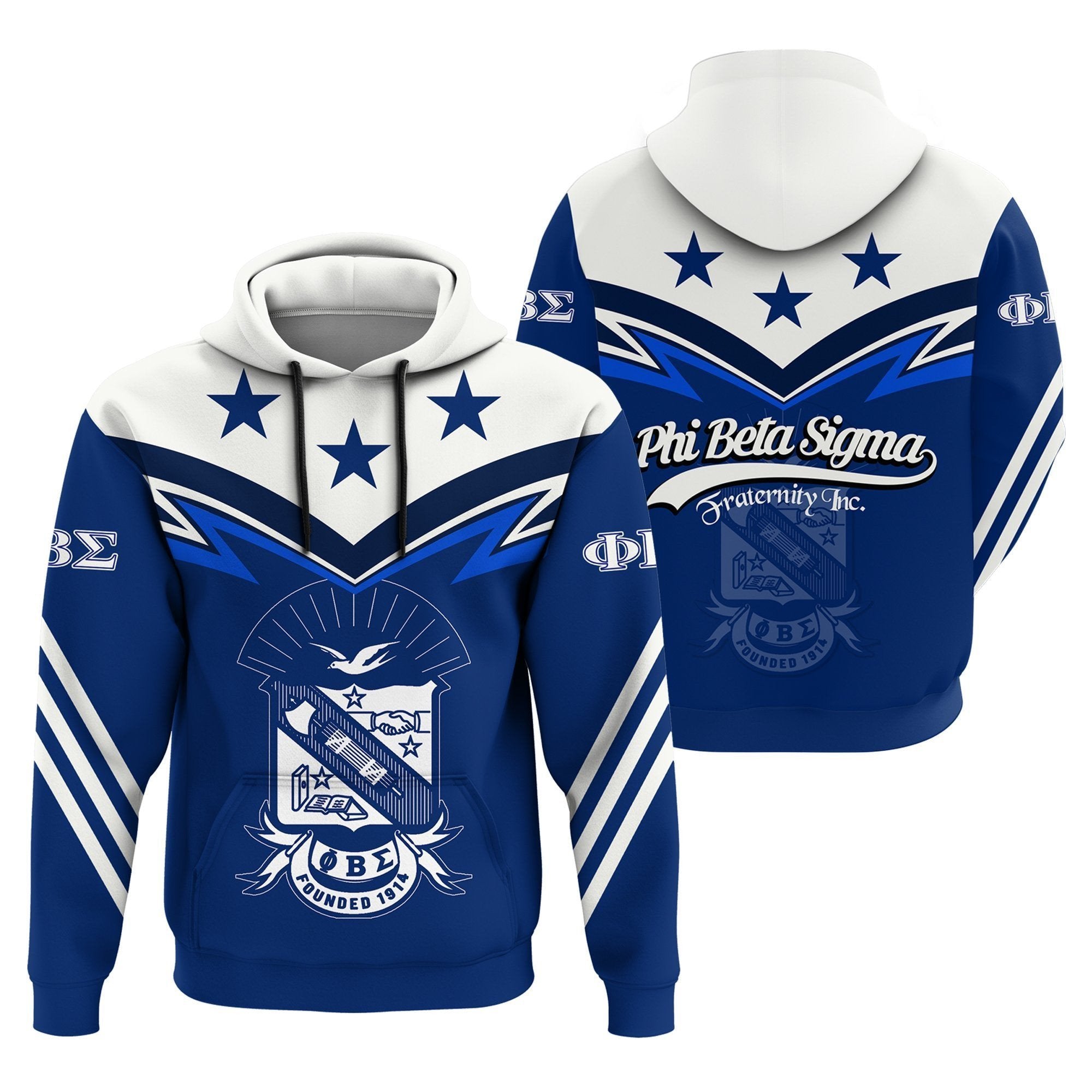 Fraternity Hoodie – Original Phi Beta Sigma Pullover Hoodie – Zig Zag Style