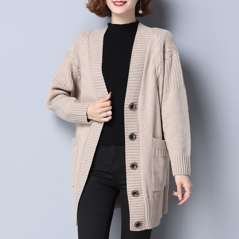 Sweaters Women Knitting Cardigans Casual V-Neck Long Sleeve Solid Single Breasted Casual All-match Sweaters Cardigans New 2022 alx