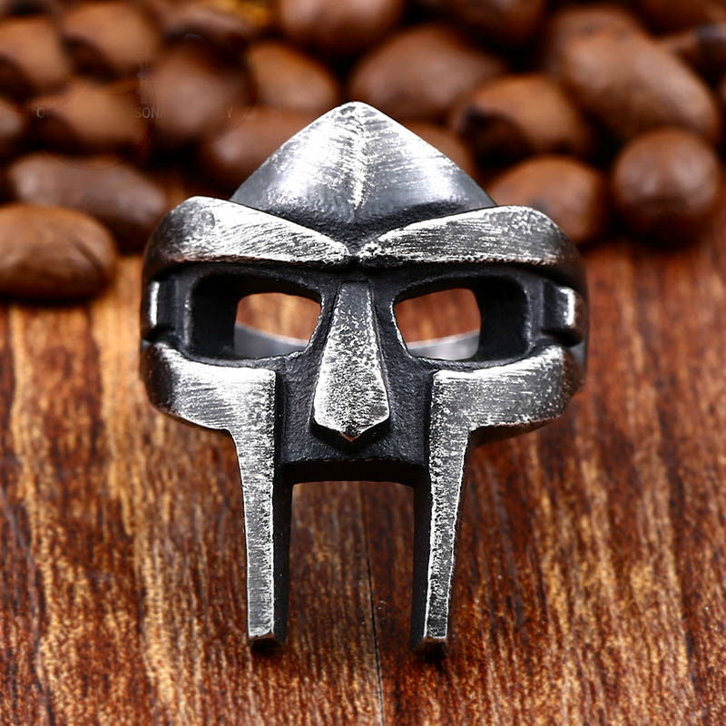 Vintage Viking Mask Stainless Steel Ring