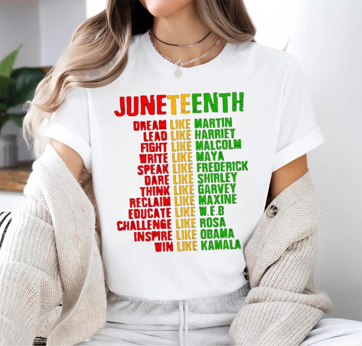 JUNETEENTH Freedom Day T-Shirt Inspirational Cotton Tee, Breathable Crew Neck with Bold Graphic