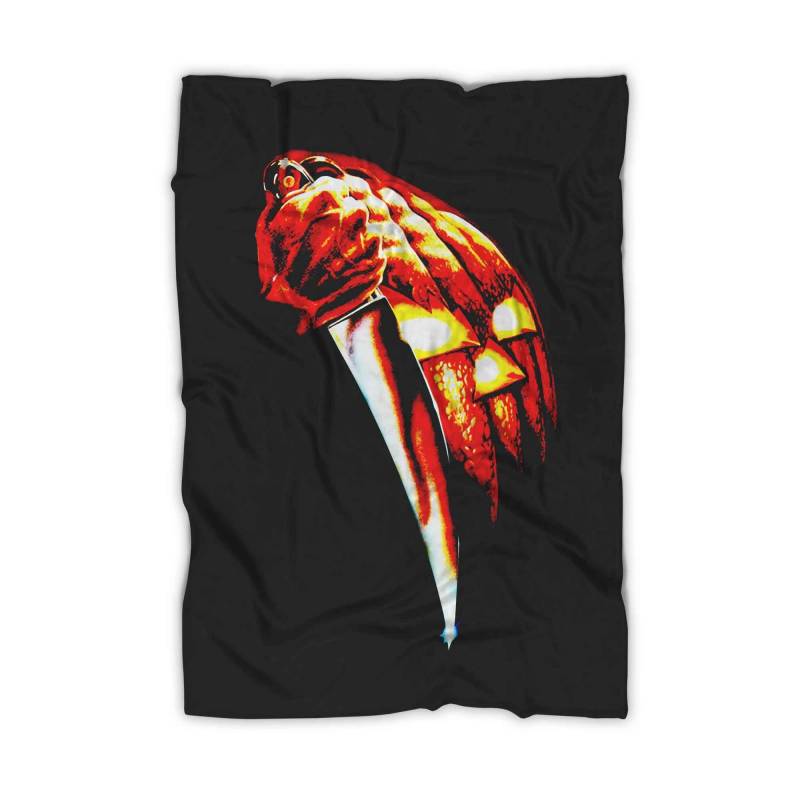 Halloween Horror Movie Poster Pumpkin Knife Michael Myers Mask Blanket