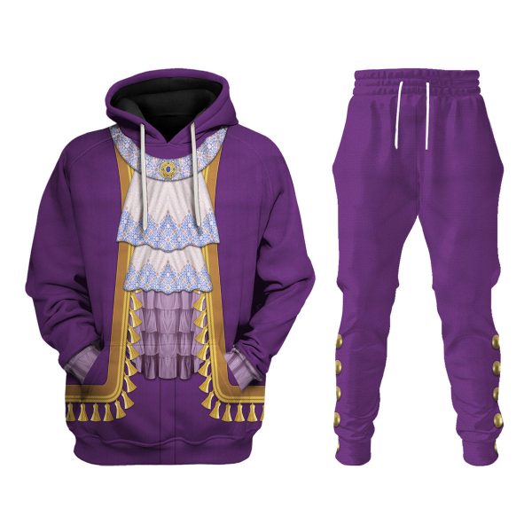 Prince Purple Costume Hoodie Sweatshirt Shirt Sweatpants Tracksuit Clothing Set Outfit For Men Ht