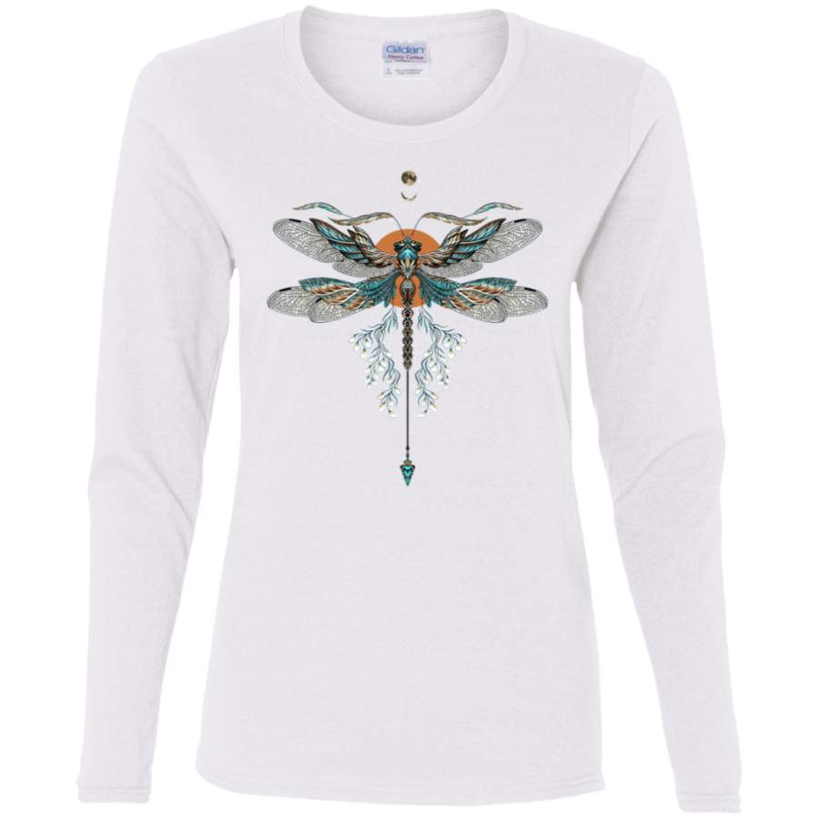 AGR Dragon Fly Tattoo Ladies’ Cotton LS T-Shirt