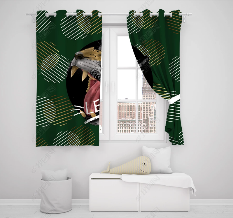 3D Hand Drawn Animal Leopard Curtains And Drapes Lqh 177