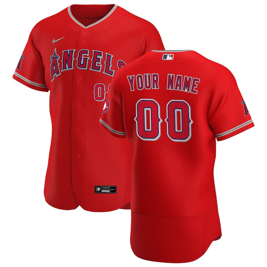 Men’S Los Angeles Angels Nike Scarlet Alternate Authentic Custom Jersey