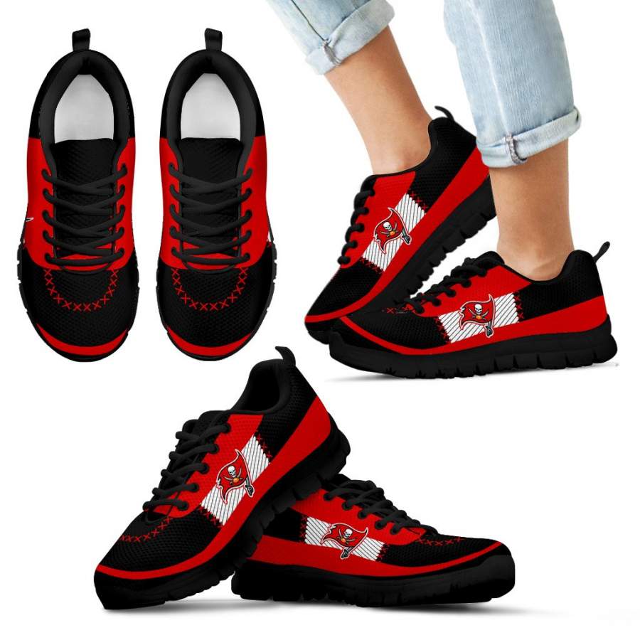 Cross Thread Seamless Beautiful Logo Tampa Bay Buccaneers Sneakers