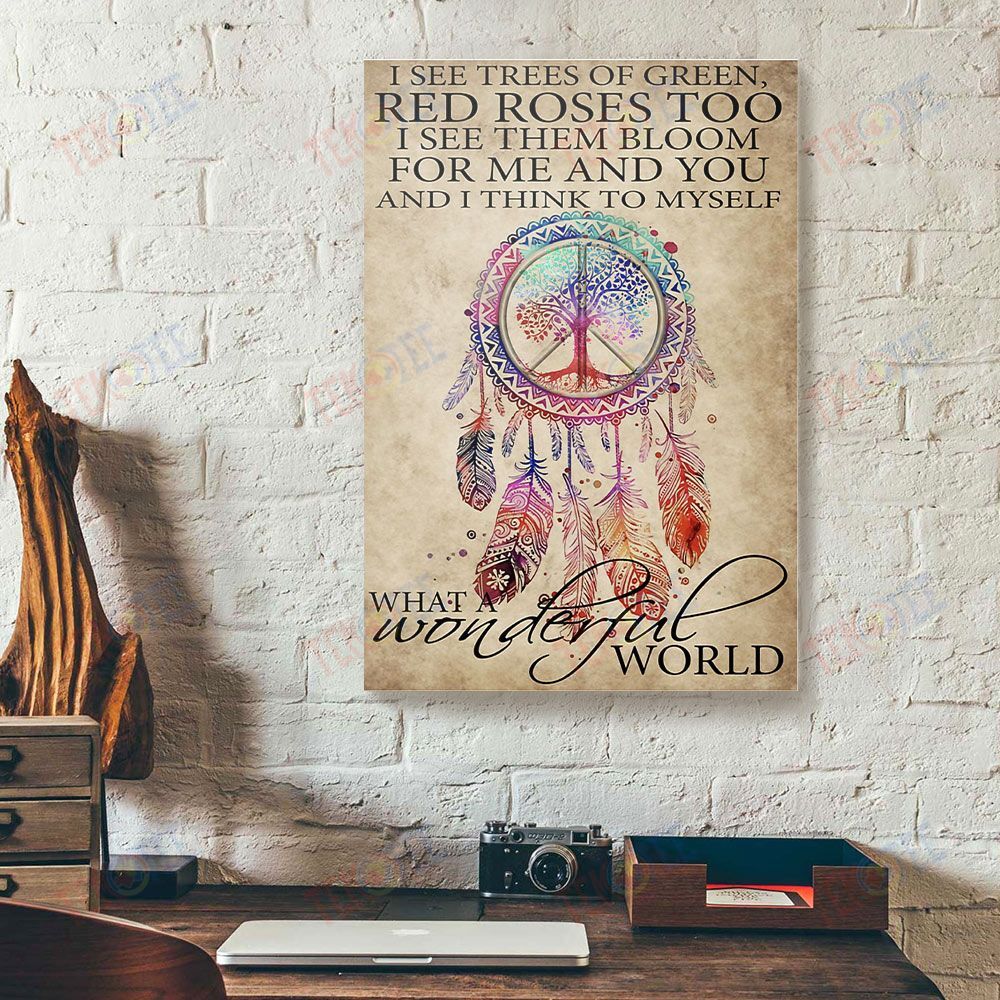 Canvas Art Prints And I Think To Myself What A Wonderful World Tree Canvas Wall Art Home Decoration